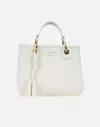 Emporio Armani Myea Mini Black Shopper Tote Bag In White