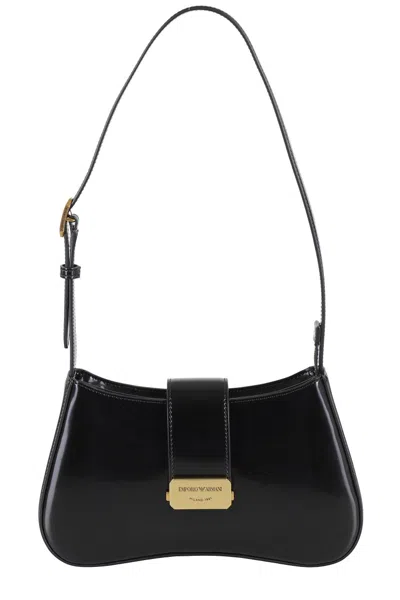 Emporio Armani Baguette Shoulder Bag With Magnetic Closure In Black