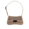 Emporio Armani Diamante Satin Bronze Evening Bag In Brown
