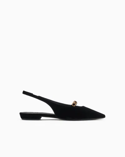 Emporio Armani Ballet Flats In Black