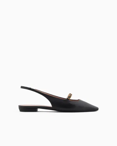 Emporio Armani Ballet Flats In Black