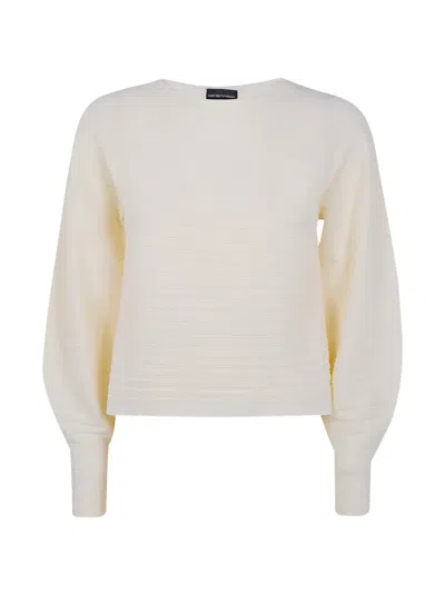 Emporio Armani Balloon-sleeve Sweater In Neutral