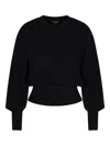 Emporio Armani Travel Essentials Capsule Collection Viscose-blend Jumper With An Embossed Motif In Black
