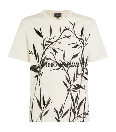 Emporio Armani Bamboo Design T-shirt In Multi