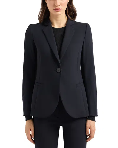 Emporio Armani Barathea Single Button Blazer In Black Denim