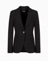 Emporio Armani Official Store Barathea-wool Jacket In Black