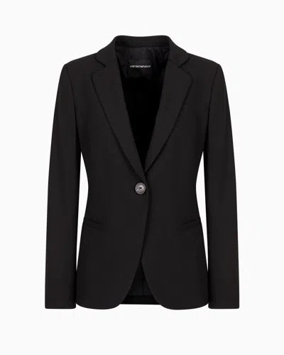 Emporio Armani Official Store Barathea-wool Jacket In Black