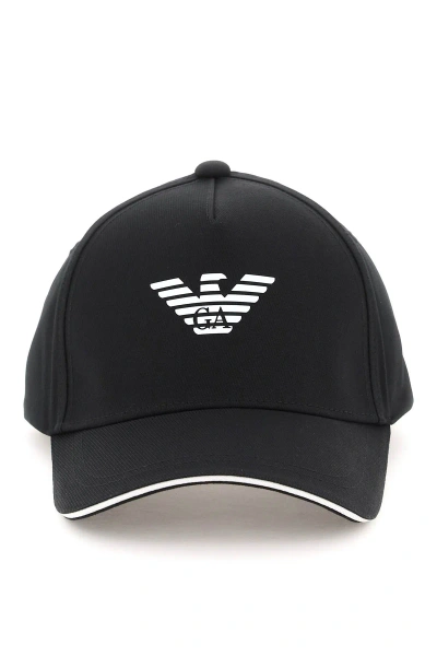 Emporio Armani Baseball Cap With Logo In Black