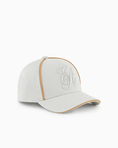 Emporio Armani Baseball Cap With Signature Ea Embroidery In Beige