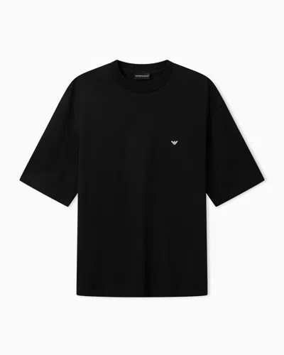 Emporio Armani Basic Crewneck Cotton Jersey T-shirt In Black