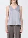 Emporio Armani Basic Stretch Silk Top In Gray