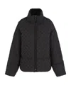 Shop Emporio Armani Basket-weave High-neck Jacket In Black
