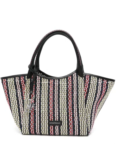 Emporio Armani Gewebte Tote Bag In Schwarz