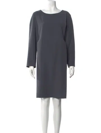 Pre-owned Emporio Armani Bateau Neckline Knee-length Dress In Gray