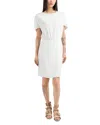 Emporio Armani Technical Cady Dress With Batwing Sleeves In Multi