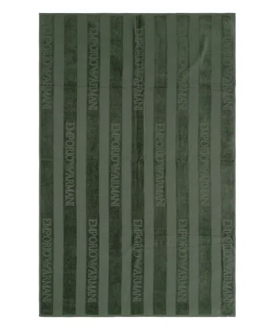 Emporio Armani Beach Towel In Green