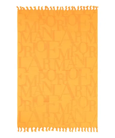 Emporio Armani Beach Towel In Orange