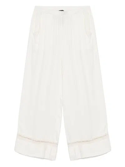 Emporio Armani Logo-band Trousers In White