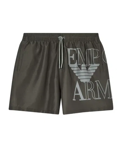Emporio Armani Beachwear Boxers In Gray