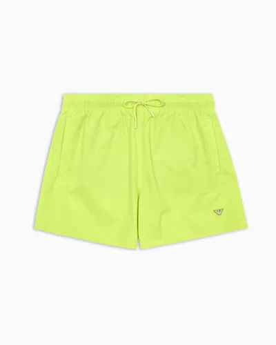 Emporio Armani Beachwear Boxers In Green