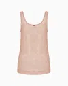 Emporio Armani Fuzzy Lurex Beachwear Tank Top In Pink