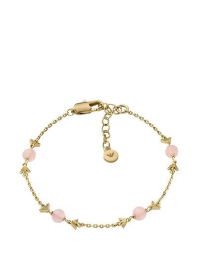 Emporio Armani Bead-detail Bracelet In Gold