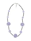 Emporio Armani Satellites Beads Necklace In Purple