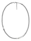 Emporio Armani Beaded Chain Necklace In Metallic