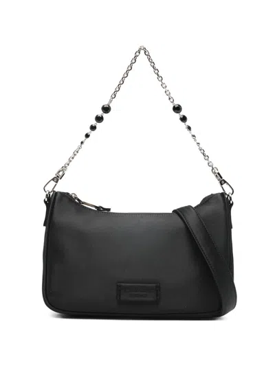 Emporio Armani Beaded Chain Strap Shoulder Bag In Black