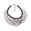 Emporio Armani Multistrand Necklace With Faceted Spheres In Metallic