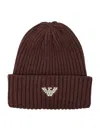 Emporio Armani Beanie In Burgundy