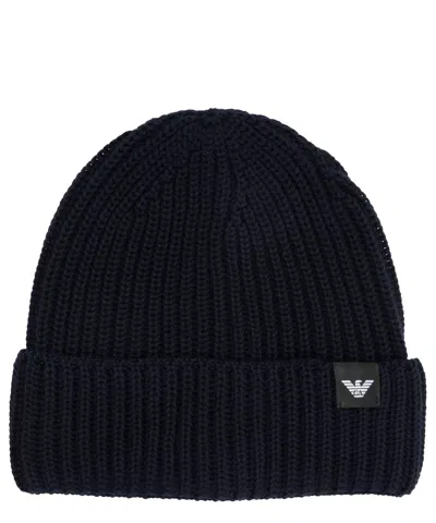 Emporio Armani Beanie In Blue