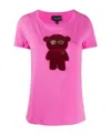 Emporio Armani Bear-appliquéd T-shirt In Pink