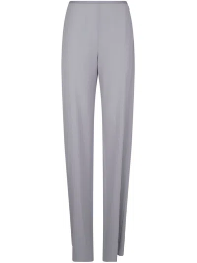 Emporio Armani Beige Cady Trousers In Gray