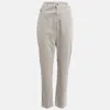 Emporio Armani Beige Corduroy High Rise Skinny Jeans In Beige