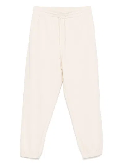 EMPORIO ARMANI BEIGE LOGO JACQUARD TRACK PANTS