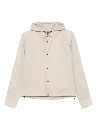 EMPORIO ARMANI BEIGE LOGO PATTERN JACKET