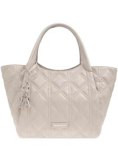 Emporio Armani Beige Logo-plaque Tote