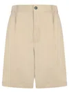 Emporio Armani Beige Lyocell Bermuda Shorts In Beige