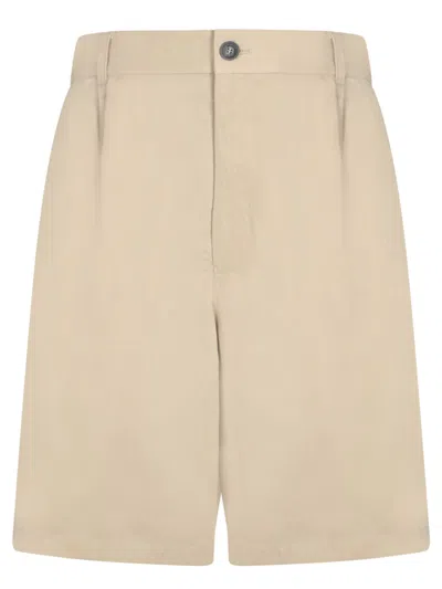 Emporio Armani Beige Lyocell Bermuda Shorts In Neutral