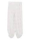 Emporio Armani Linen Trousers With Elastic Waistband And Ankle Ties
