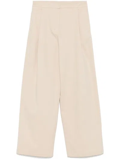 Emporio Armani Beige Pleat-detail Trousers In Orange