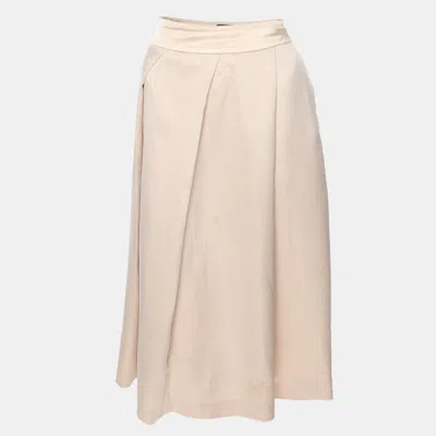 Emporio Armani Beige Rib Knit Midi Skirt In Neutral