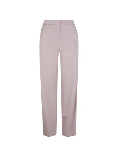 Emporio Armani Beige Straight Leg High Waisted Trousers In Nude