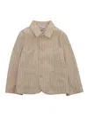 Emporio Armani Beige Striped Jacket In Beige