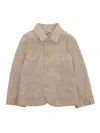 Emporio Armani Beige Striped Jacket In Beige