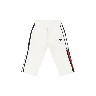 Emporio Armani Beige Trousers For Baby Boy With Eagle
