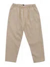 EMPORIO ARMANI BEIGE TROUSERS WITH STRIPED PATTERN