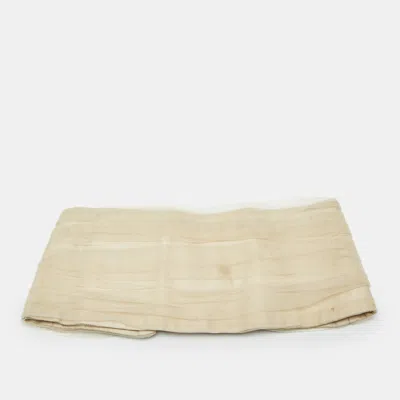 Pre-owned Emporio Armani Beige Tulle Pleated Bandeau Top S In Sand
