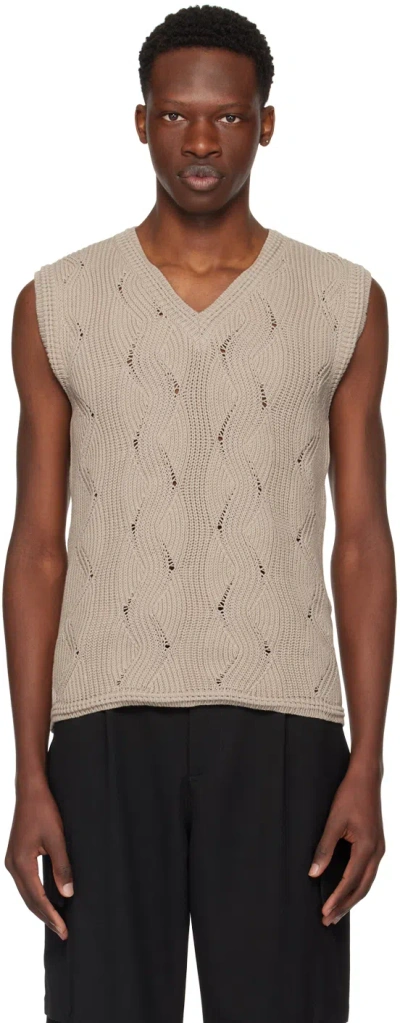 Emporio Armani Beige V-neck Waistcoat